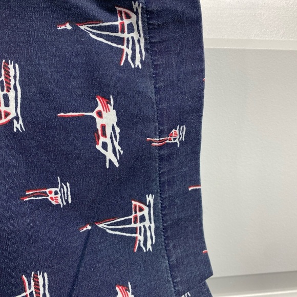 J. Crew Vintage Men’s Sail Boat Nautical Pattern Shirt Button 90s Blue Cotton LG - Picture 4 of 8
